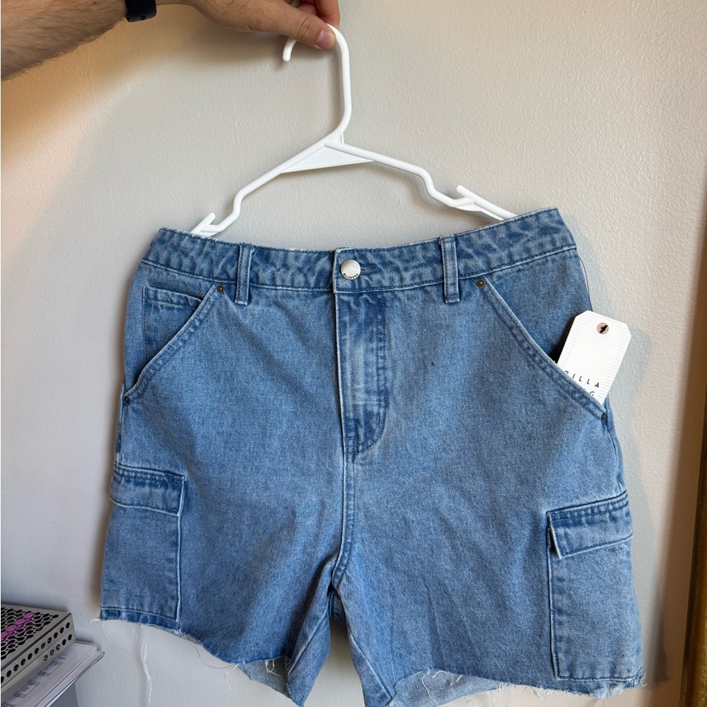 Billabong Light Blue Cargo Jean Shorts